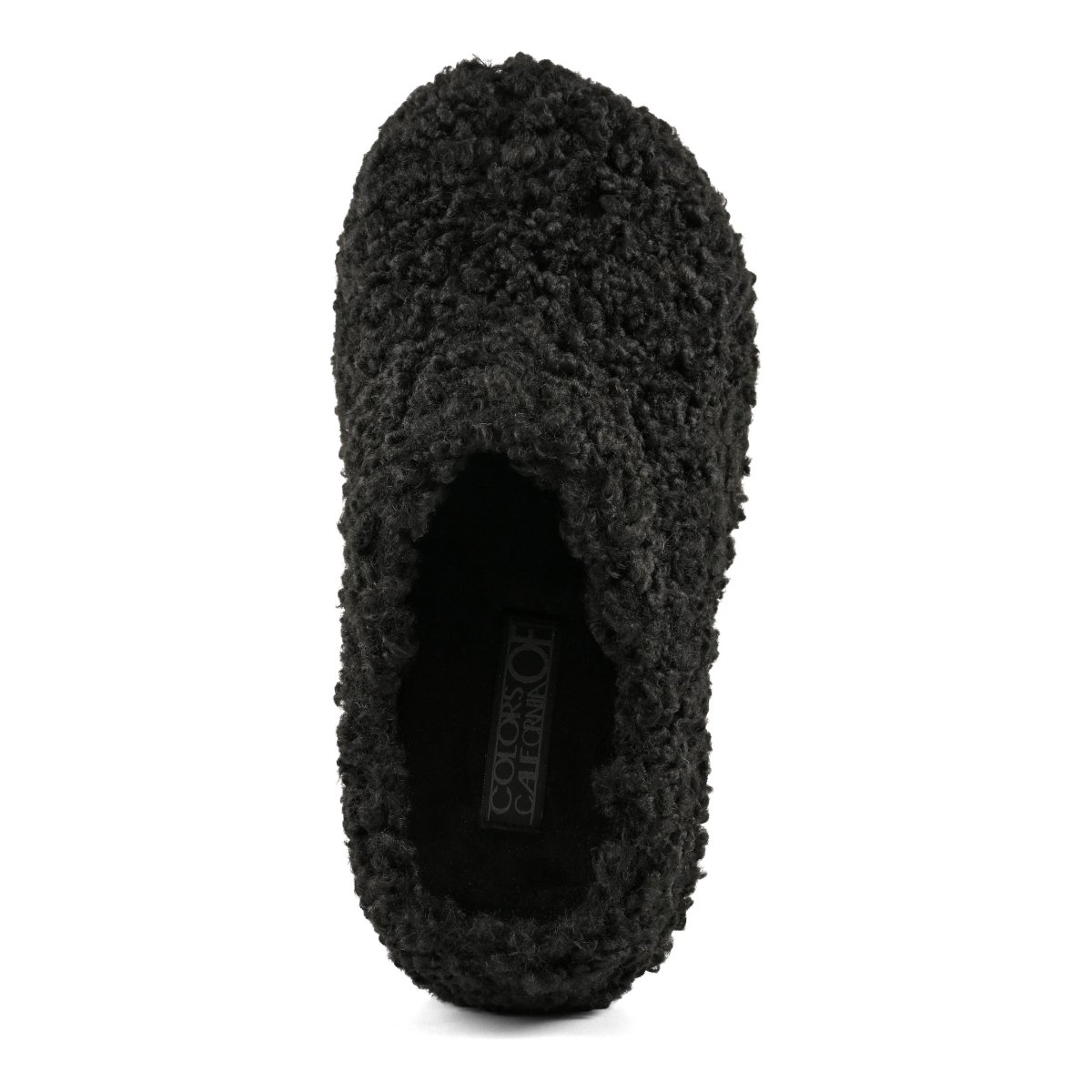 Women's Black Teddy Fur Clog Colors Of California HC SIERRA02-BLACK