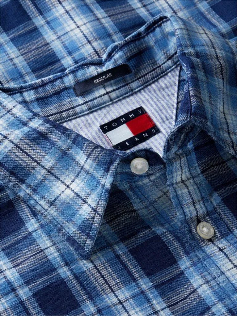 Men's Blue TJM REG DOBBY CHECK SHIRT Tommy Jeans DM0DM23721-0YM