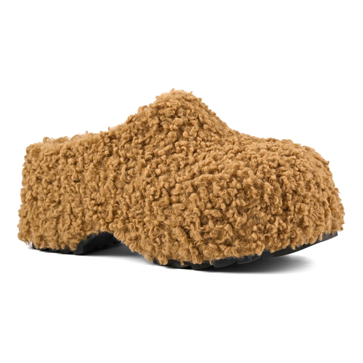 Women's Brown Teddy Fur Clog Colors Of California HC SIERRA02-TAN