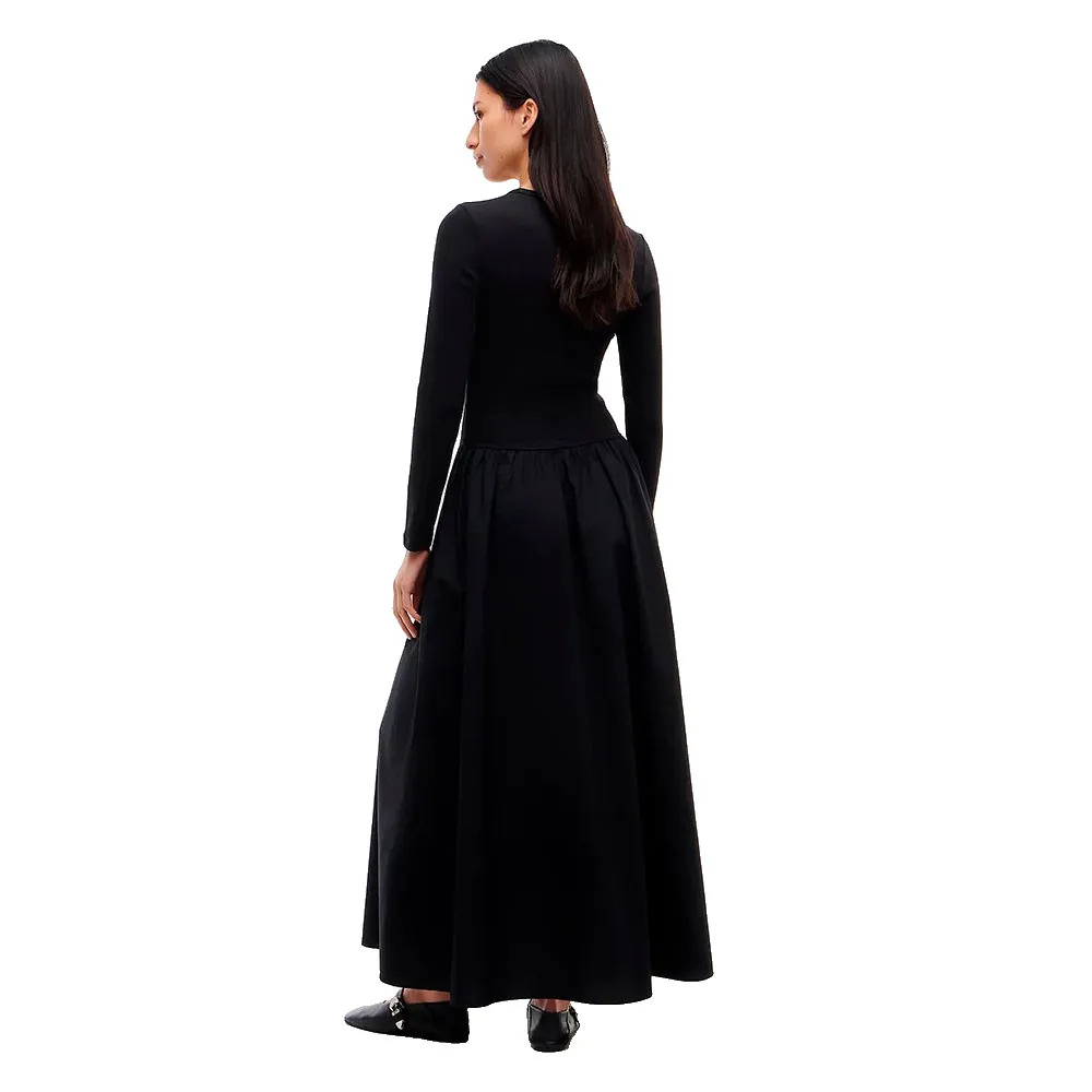 Women's Black TJW RIB POPLIN MIDI LS DRESS EXT Tommy Jeans DW0DW23326-BDS