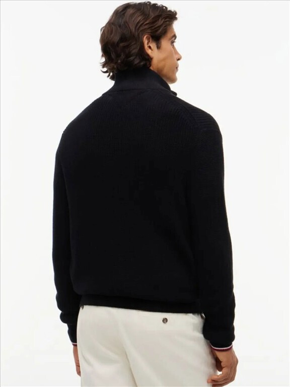 Men's Black RWB RIB ZIP THROUGH CARDIGAN Tommy Hilfiger MW0MW41517-BDS