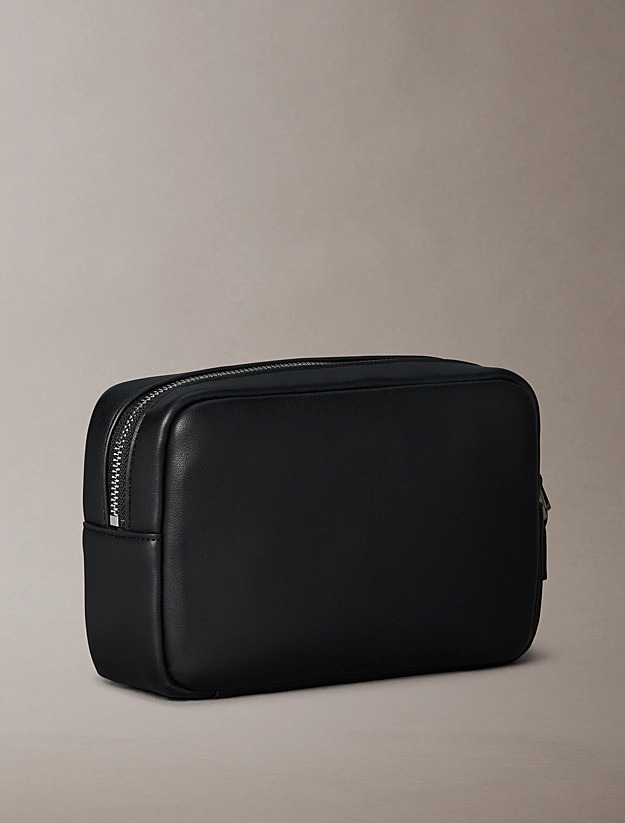 Men's Black Leather Raised Pouch W/ Handle Calvin Klein LV04D1277G-UB1