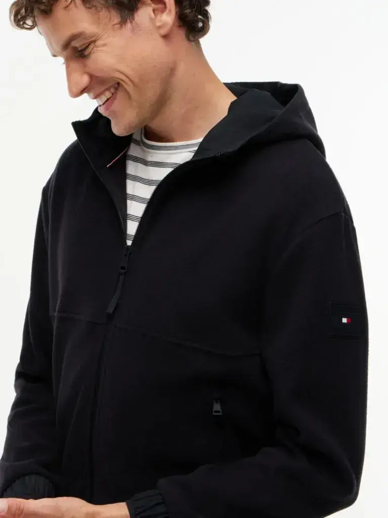 Men's Black PERFORMANCE MIXED MEDIA ZT HOODY Tommy Hilfiger MW0MW44680-BDS