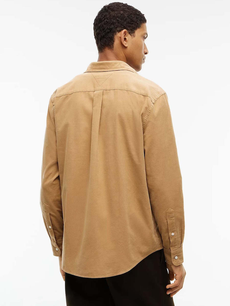 Men's Beige SOLID CORDUROY RF SHIRT Tommy Hilfiger MW0MW40486-ABS