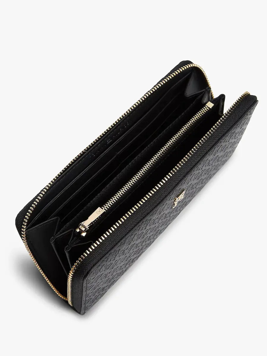 Women's Black TH ICON LRG ZA MONO WALLET Tommy Hilfiger AW0AW18482-BDS