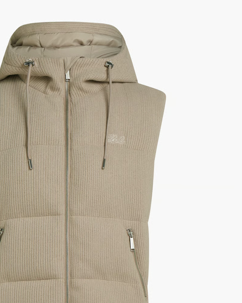 Women's Beige KNITTED SLEEVELESS JACKET Karl Lagerfeld B4W15008-149 Sand