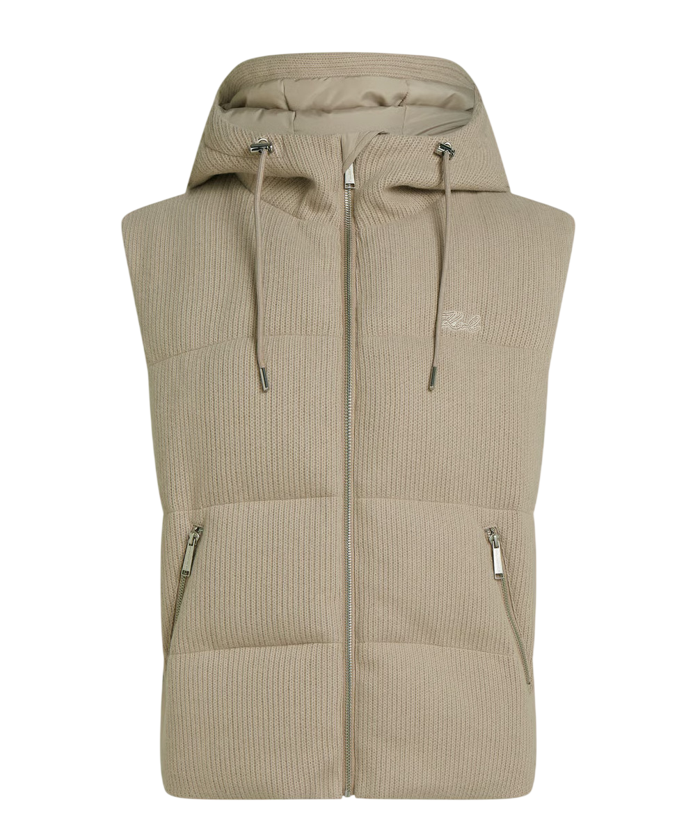 Women's Beige KNITTED SLEEVELESS JACKET Karl Lagerfeld B4W15008-149 Sand