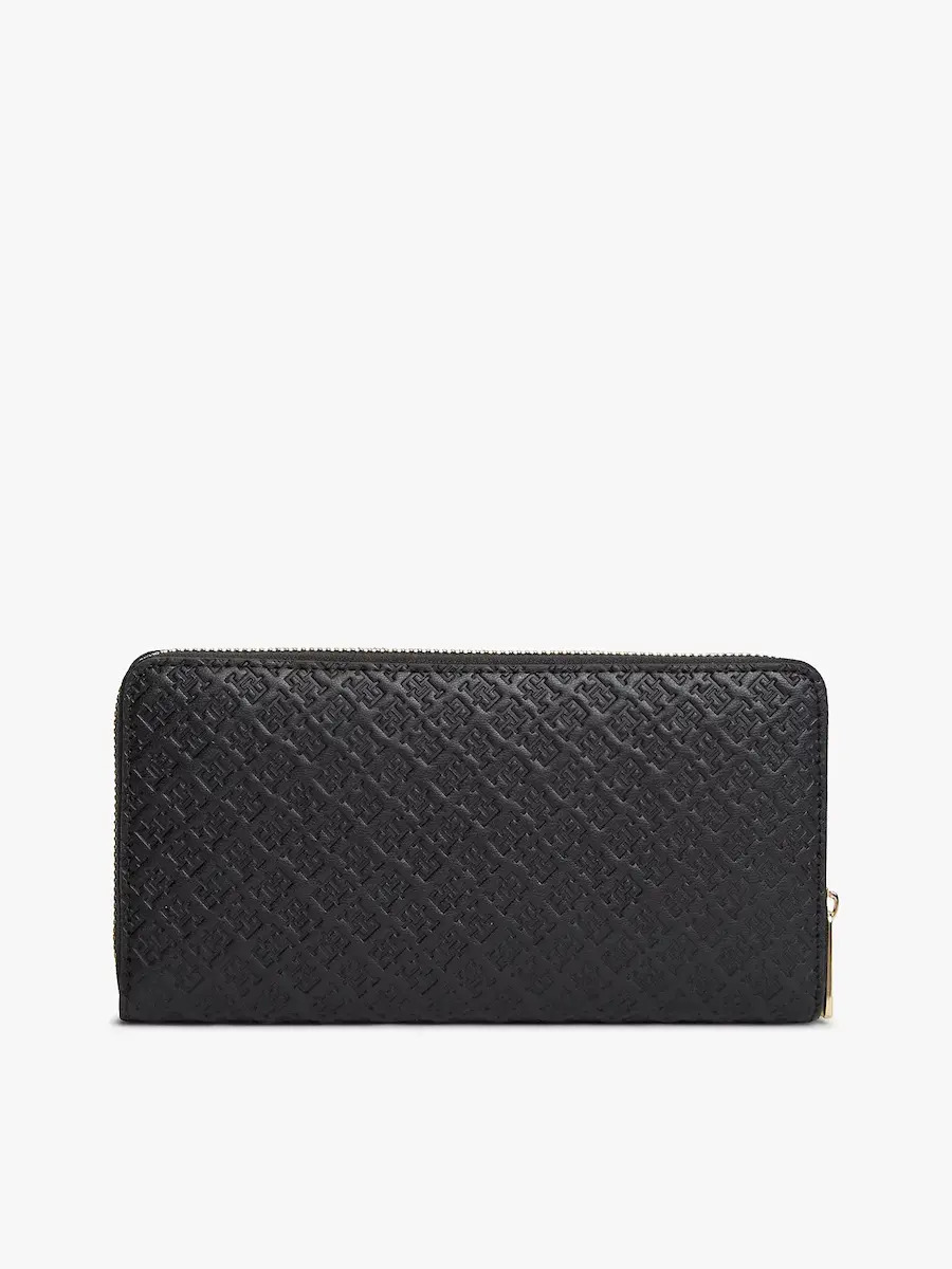 Women's Black TH ICON LRG ZA MONO WALLET Tommy Hilfiger AW0AW18482-BDS