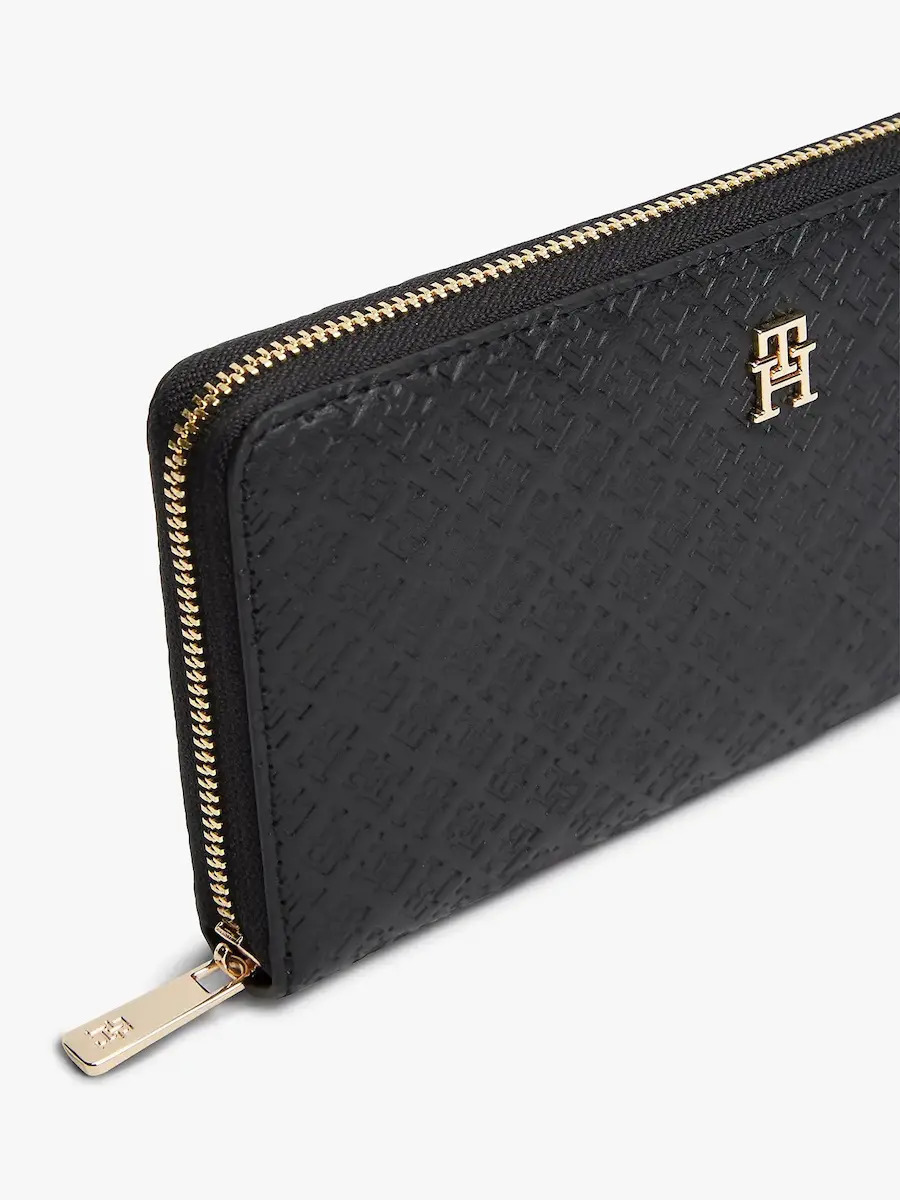 Women's Black TH ICON LRG ZA MONO WALLET Tommy Hilfiger AW0AW18482-BDS