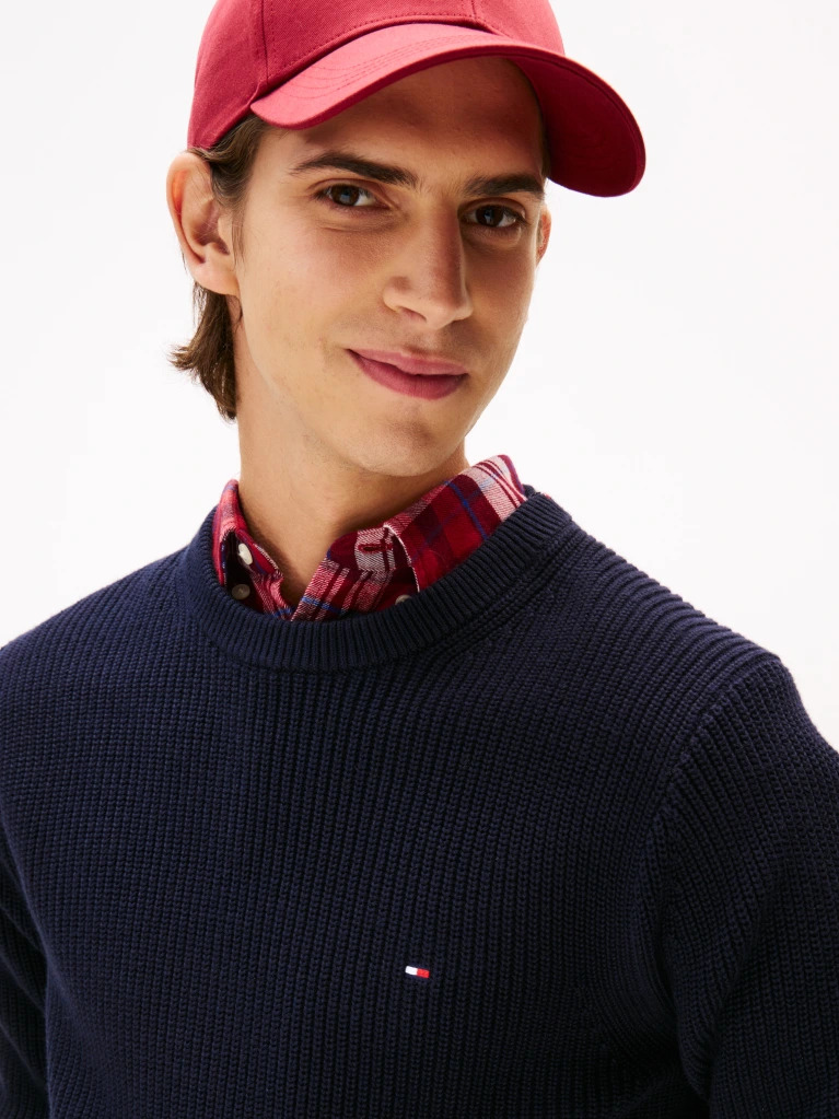 Men's Navy Blue RWB RIB CREW NECK JUMPER Tommy Hilfiger MW0MW41516-DW5