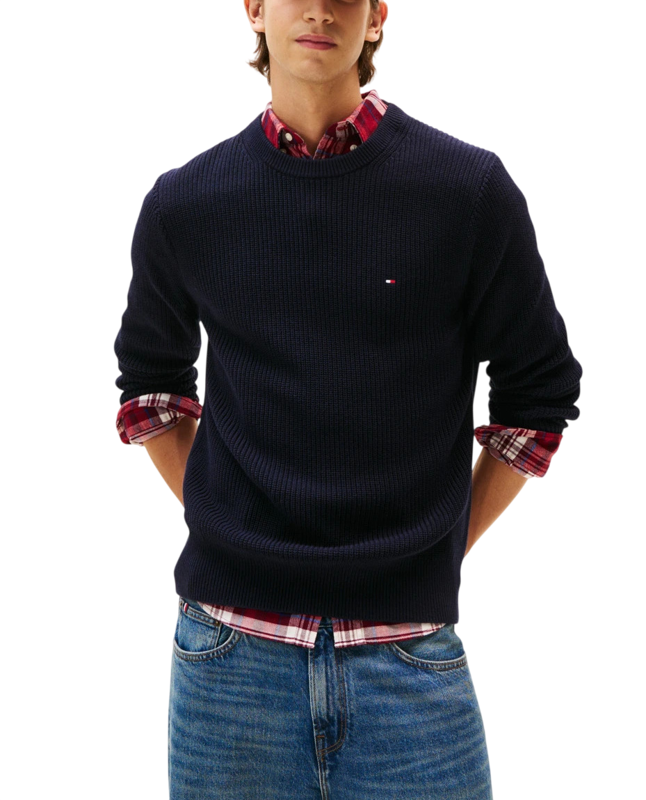 Men's Navy Blue RWB RIB CREW NECK JUMPER Tommy Hilfiger MW0MW41516-DW5