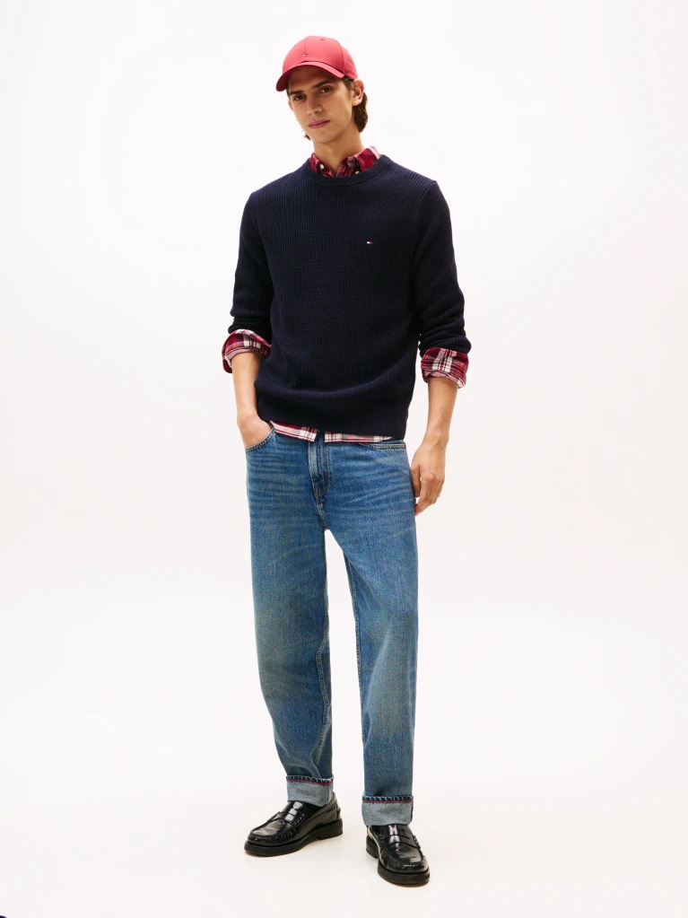 Men's Navy Blue RWB RIB CREW NECK JUMPER Tommy Hilfiger MW0MW41516-DW5