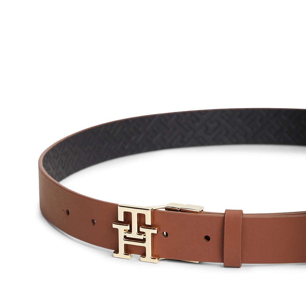 Women's Black/Brown TH LOGO 3.0 MONO REV BELT Tommy Hilfiger AW0AW19140-0GJ