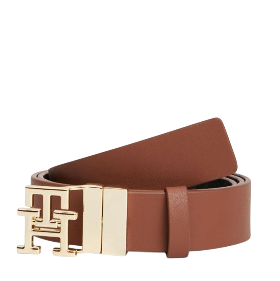 Women's Black/Brown TH LOGO 3.0 MONO REV BELT Tommy Hilfiger AW0AW19140-0GJ