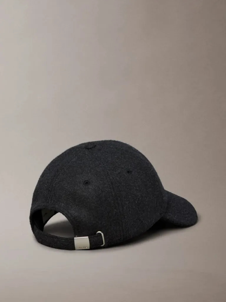 Women's Black Embroidered Titlecase Logo Felt Cap Calvin Klein LV04D5131G-UB1