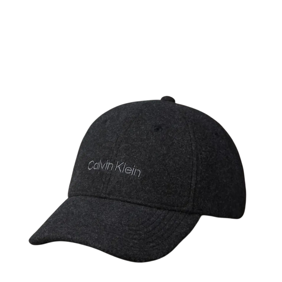 Women's Black Embroidered Titlecase Logo Felt Cap Calvin Klein LV04D5131G-UB1