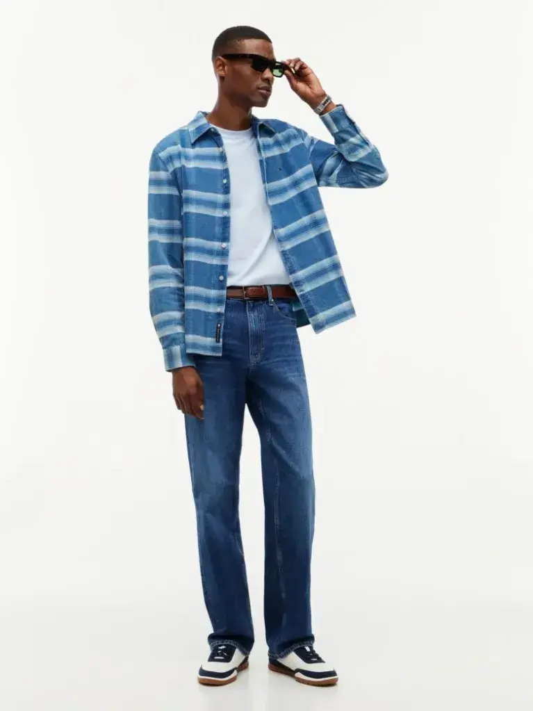 Men's Blue TJM REG CORDUROY SHIRT Tommy Jeans DM0DM23615-0MZ