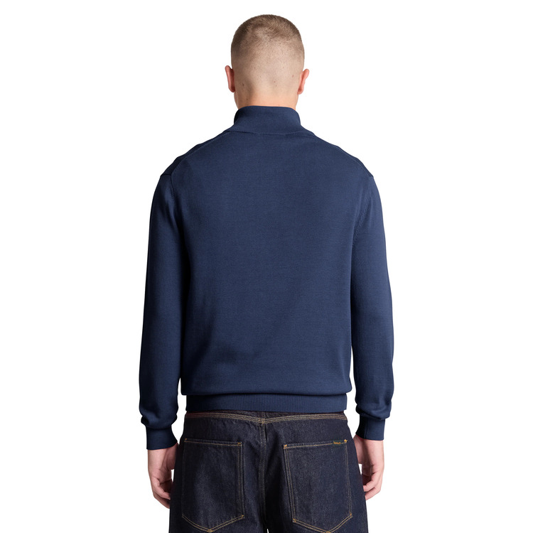 Men's Navy Blue Cotton 1/4 Zip Sweater Timberland TBC0YHAY-433