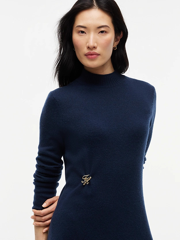Women's Navy Blue Soft Wool Jersey Dress Tommy Hilfiger WW0WW52197-C1G