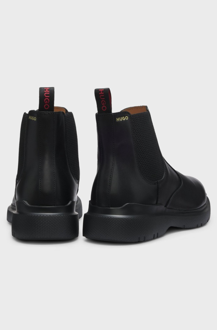 Men's Black Leather Nash Boots HUGO 50573117-001