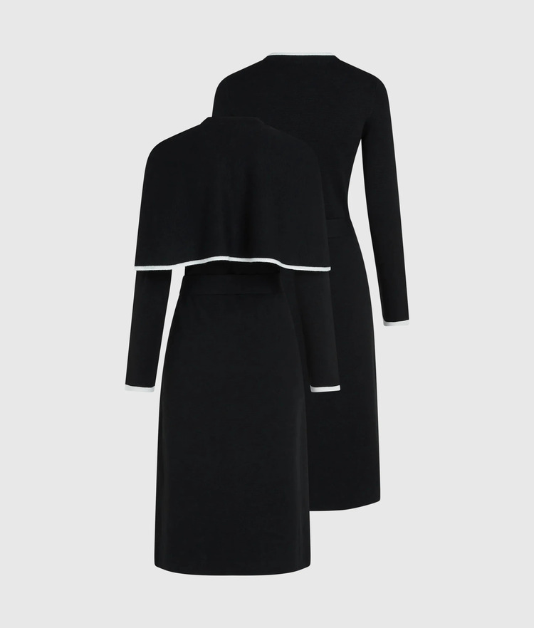 Γυναικείο Μακρυμάνικο Φόρεμα Μαύρο Karl Lagerfeld B4W13027-998 Black/White