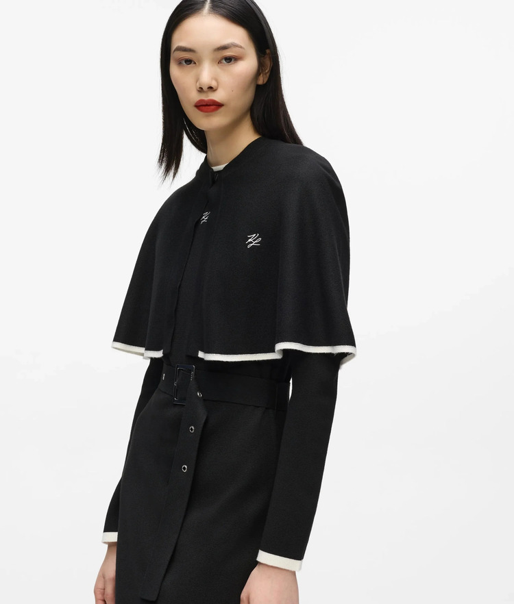 Γυναικείο Μακρυμάνικο Φόρεμα Μαύρο Karl Lagerfeld B4W13027-998 Black/White