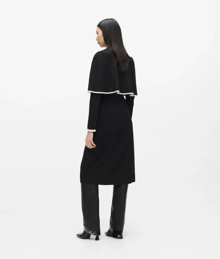 Γυναικείο Μακρυμάνικο Φόρεμα Μαύρο Karl Lagerfeld B4W13027-998 Black/White