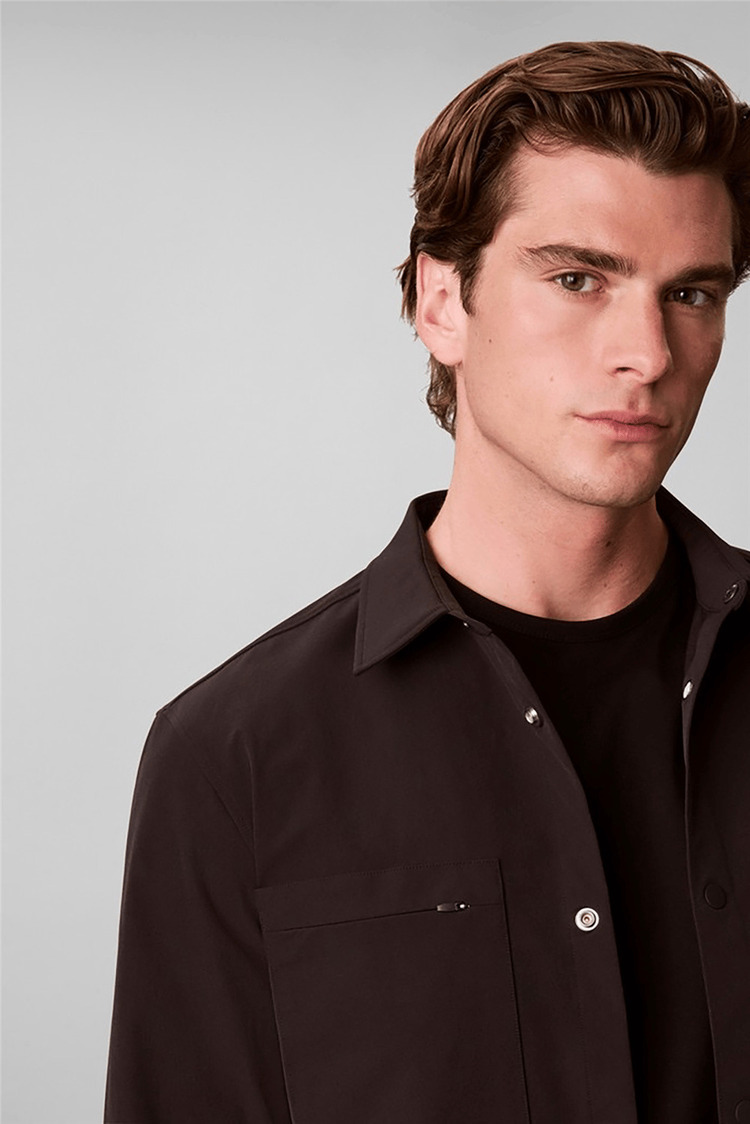Men's Black Ls Tech Knit Dobby Classic Overshirt Calvin Klein LV04LH121G-UB1