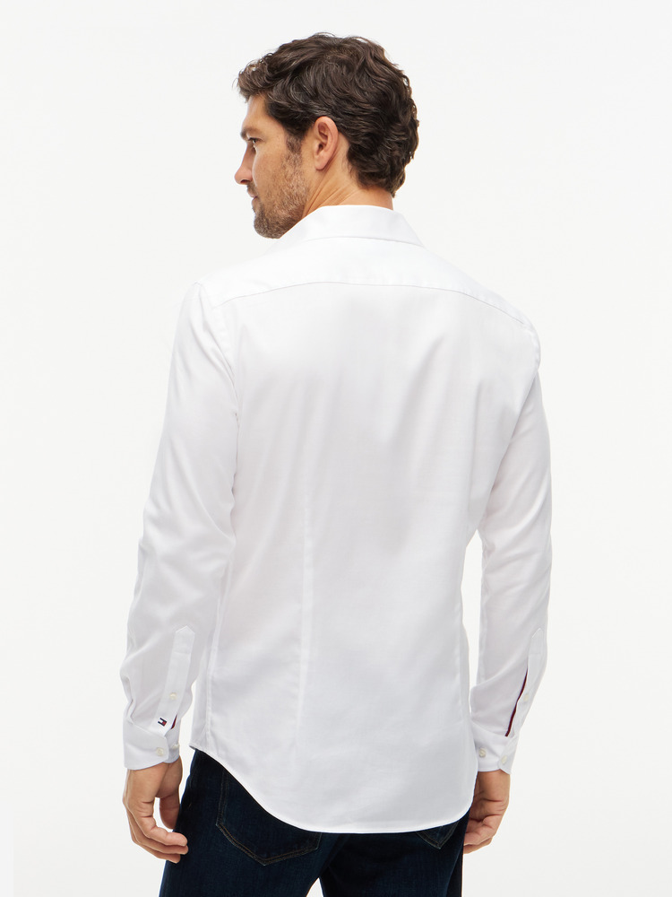 Men's White NY Flex Collar Dobby Shirt Tommy Hilfiger MW0MW44718-YBR