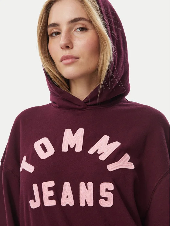 Women's Calypso Berry Tjw Ovs Sh Tommy Arch Hoodie Tommy Jeans DW0DW23455-V11