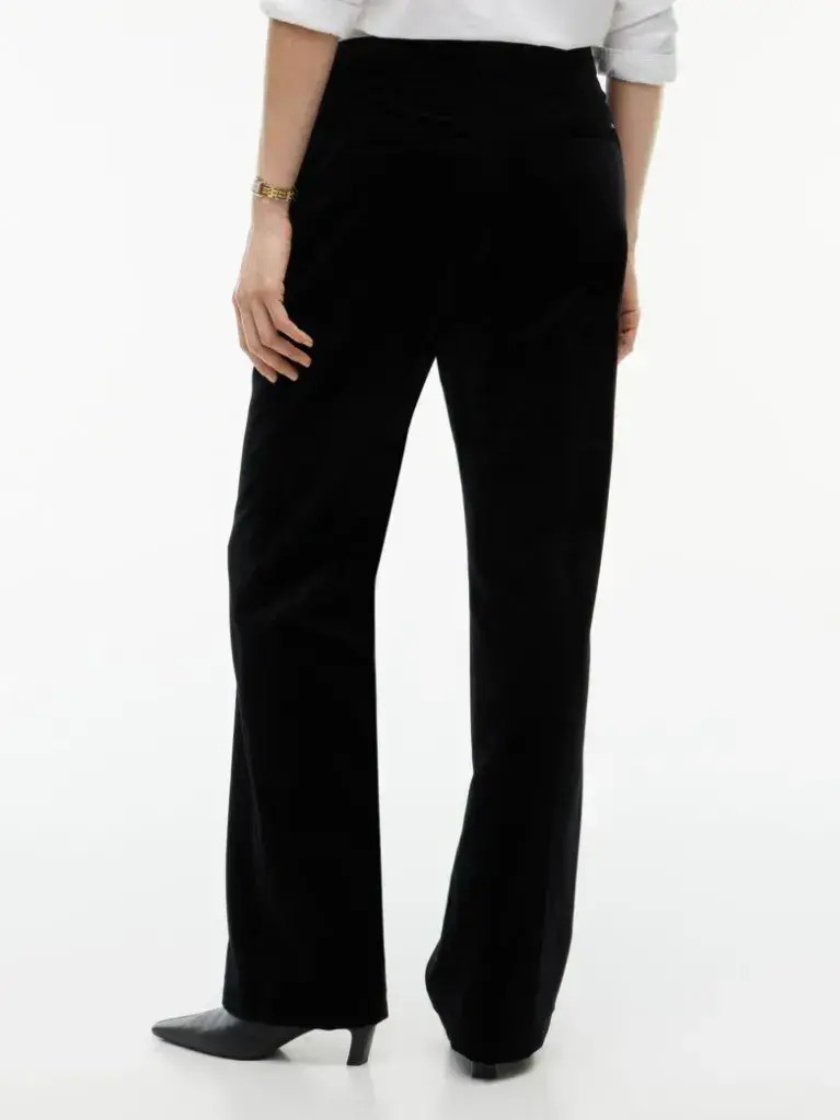 Γυναικείο Slim Βελουτέ Παντελόνι Μαύρο Tommy Hilfiger WW0WW52201-BDS