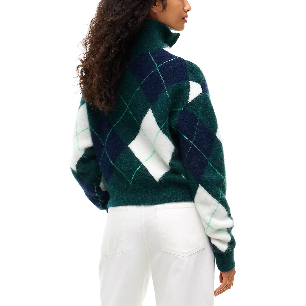 Women's Green Tjw Fluffy Quarter Zip Sweater Tommy Jeans DW0DW23351-MCD