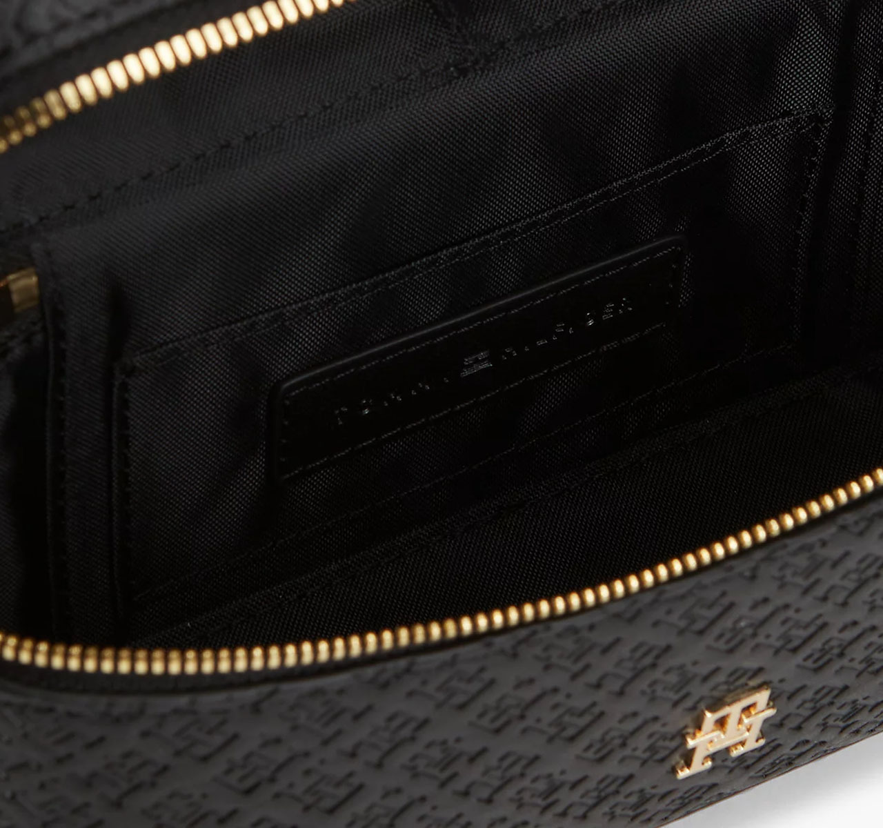 Women's Black TH Icon Chain Vanity Bag Mono Tommy Hilfiger AW0AW19021-BDS