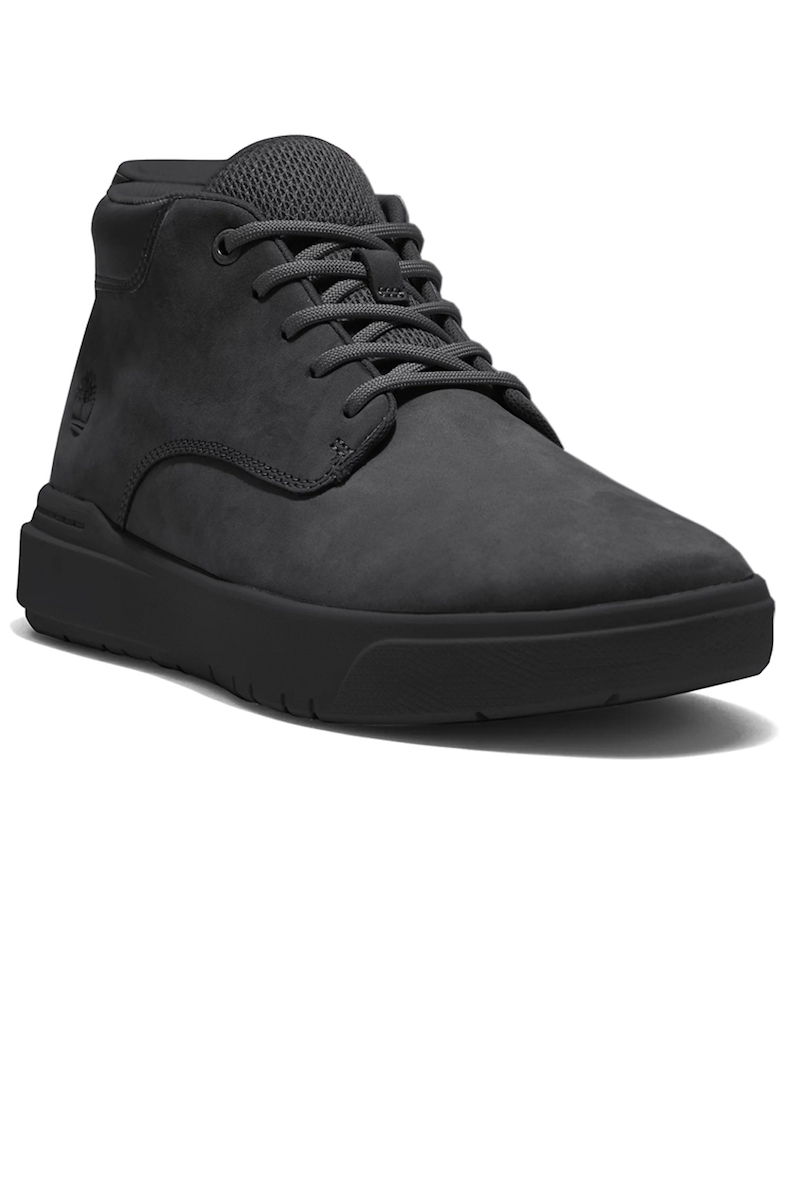 Men's Black Leather Seneca Bay Mid Lace Up Sneaker Timberland TB0A5S5M-015