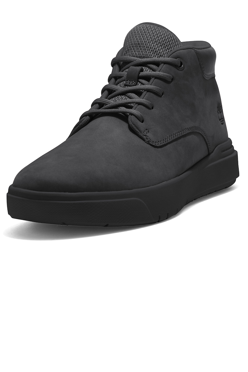 Men's Black Leather Seneca Bay Mid Lace Up Sneaker Timberland TB0A5S5M-015