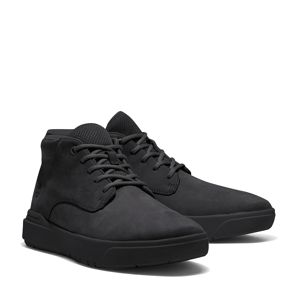 Men's Black Leather Seneca Bay Mid Lace Up Sneaker Timberland TB0A5S5M-015