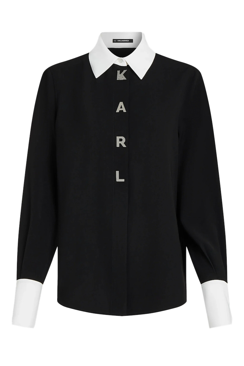 Γυναικείο Πουκάμισο Μαύρο Karl Lagerfeld B4W11010-998 Black/White