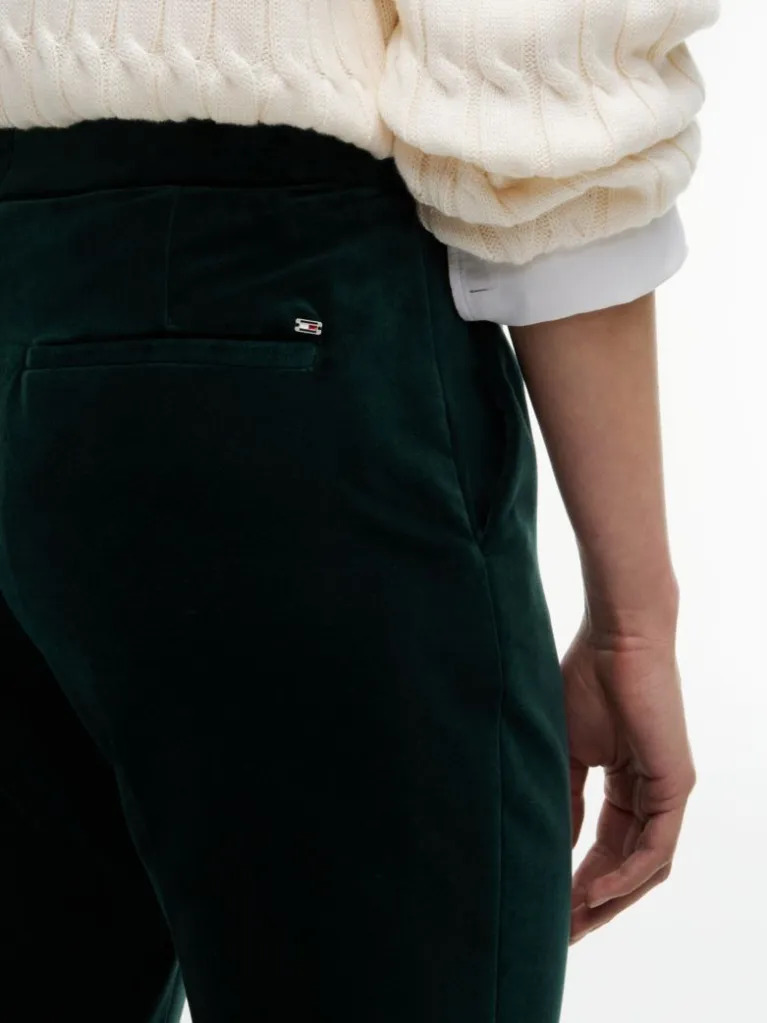 Women's Green Velvet Slim Bootcut Pants Tommy Hilfiger WW0WW52201-LZP
