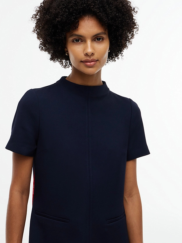 Women's Navy Blue Rwb Punto Short Dress Ss Tommy Hilfiger WW0WW51783-C1G