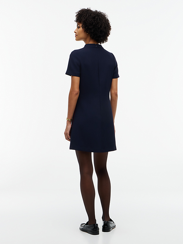 Women's Navy Blue Rwb Punto Short Dress Ss Tommy Hilfiger WW0WW51783-C1G