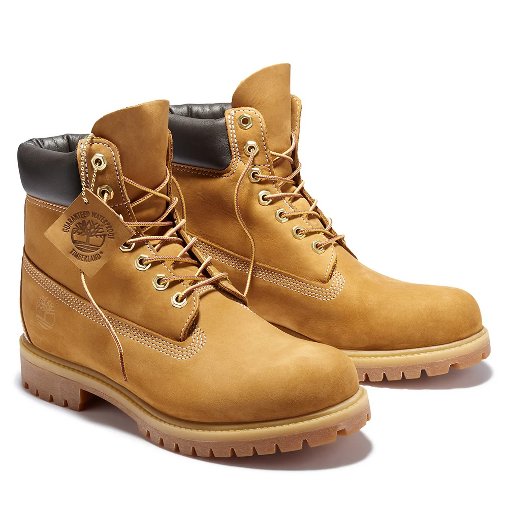 Men's Wheat Nubuck Leather Prem 6 In Lace Waterproof Boot Wh Timberland TB110061-713
