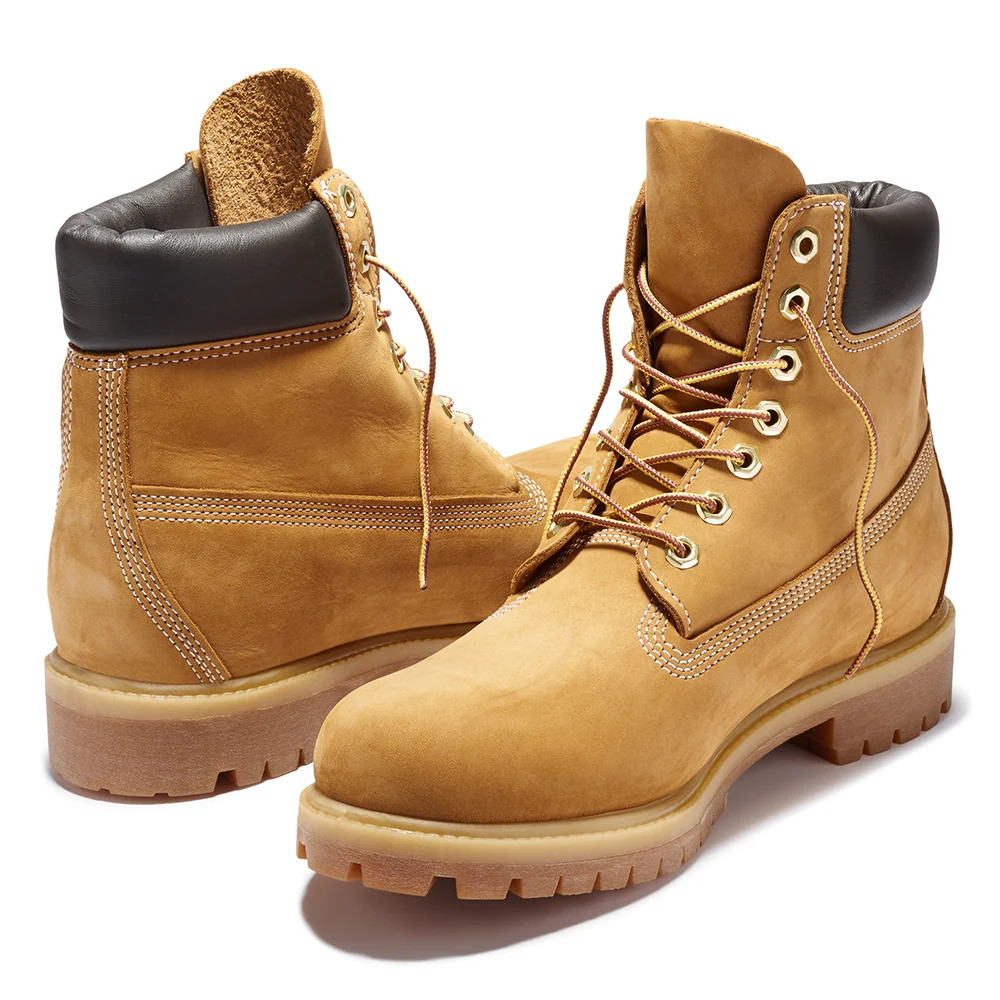 Men's Wheat Nubuck Leather Prem 6 In Lace Waterproof Boot Wh Timberland TB110061-713