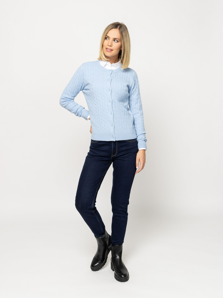Women's Light Blue Hideal Cardigan Heavy Tools T90001-SKY