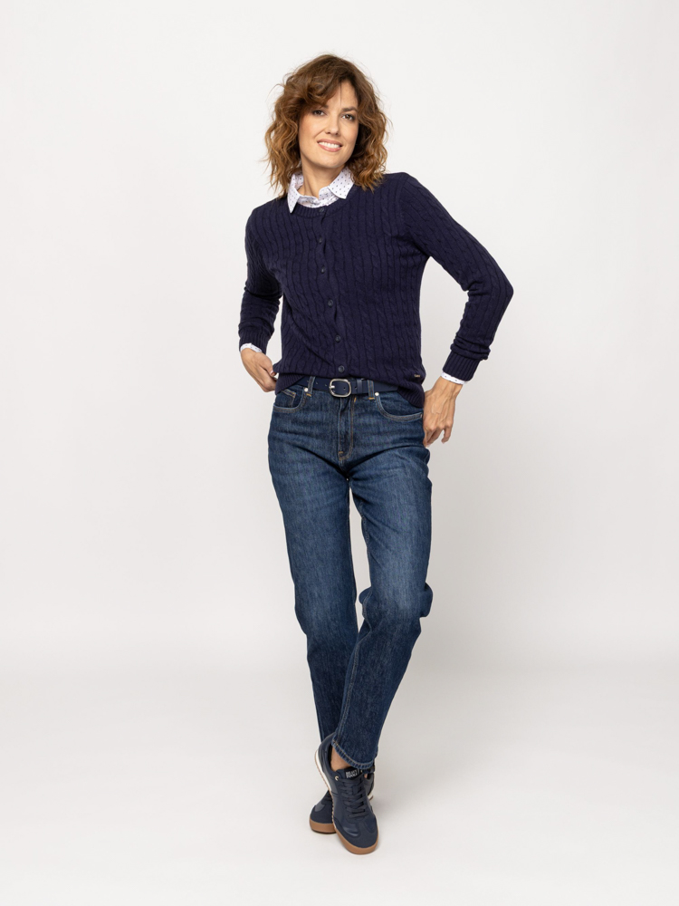 Women's Navy Blue Hideal Cardigan 0Heavy Tools T90001-NAVY