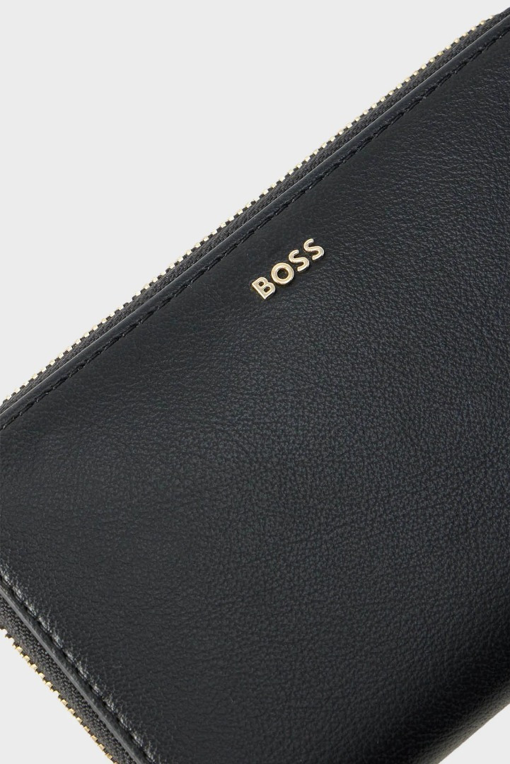 Women's Black Sandy SM Ziparound Wallet BOSS 50567631-001