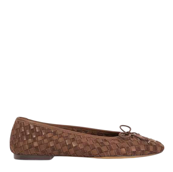 Women's Brown Leather Heat Ballet Pumps Dune London 0075510780013853-BROWN