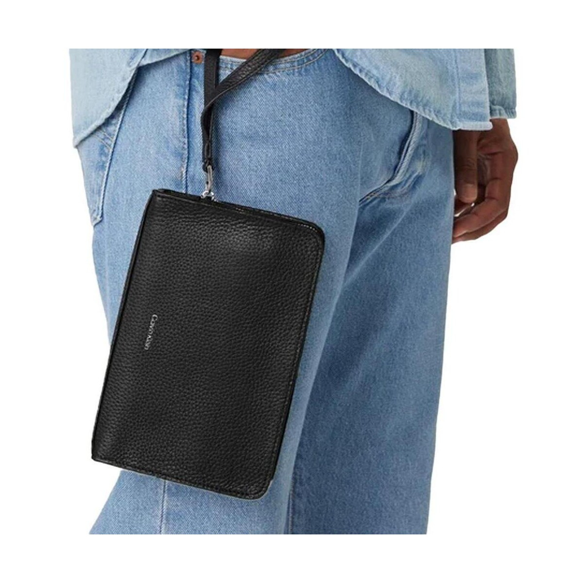 Ανδρικό Δερμάτινο Τσαντάκι Χειρός Μαύρο Calvin Klein LV04D1153G-UB1