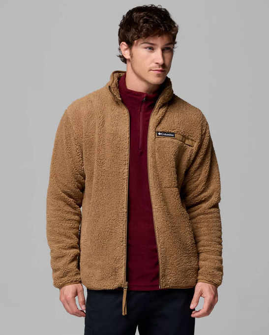 Men's Brown Rugged Ridge High Pile Full Zip Columbia 2135481-257