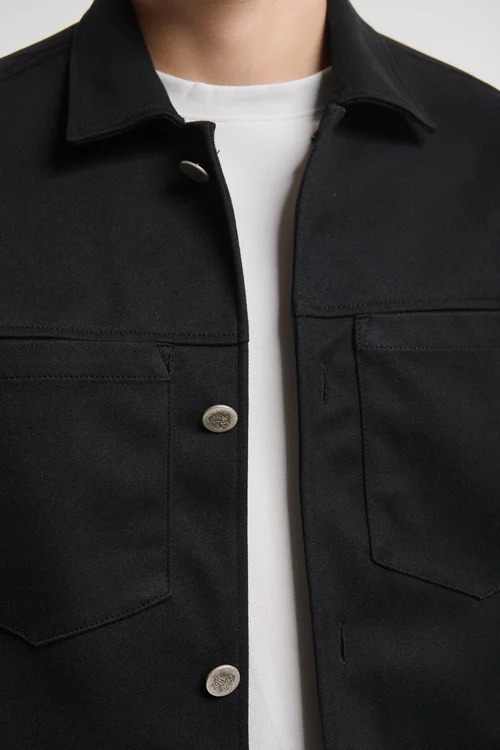 Men's Black Overshirt Royal Denim Santo5166-Black