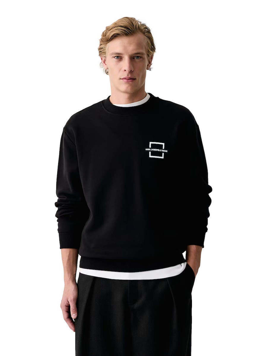 Men's Black KLJ REG LOGO SWEAT Karl Lagerfeld Jeans B4M20016-999 Black